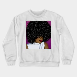 Afro black beautiful woman digital art Crewneck Sweatshirt